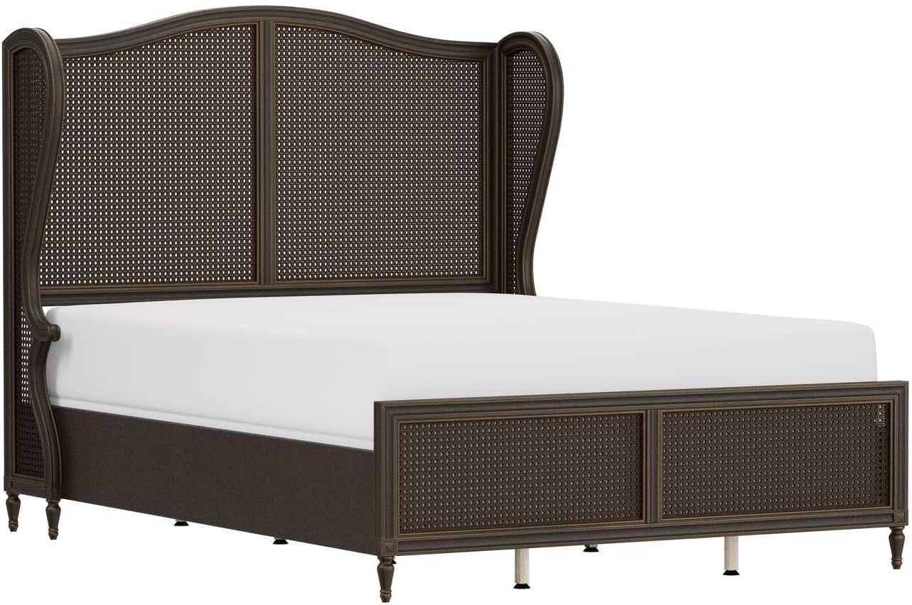 Hillsdale Sausalito Transitional Wood Queen Bed with Wing Back in Bronze | Amazon (US)