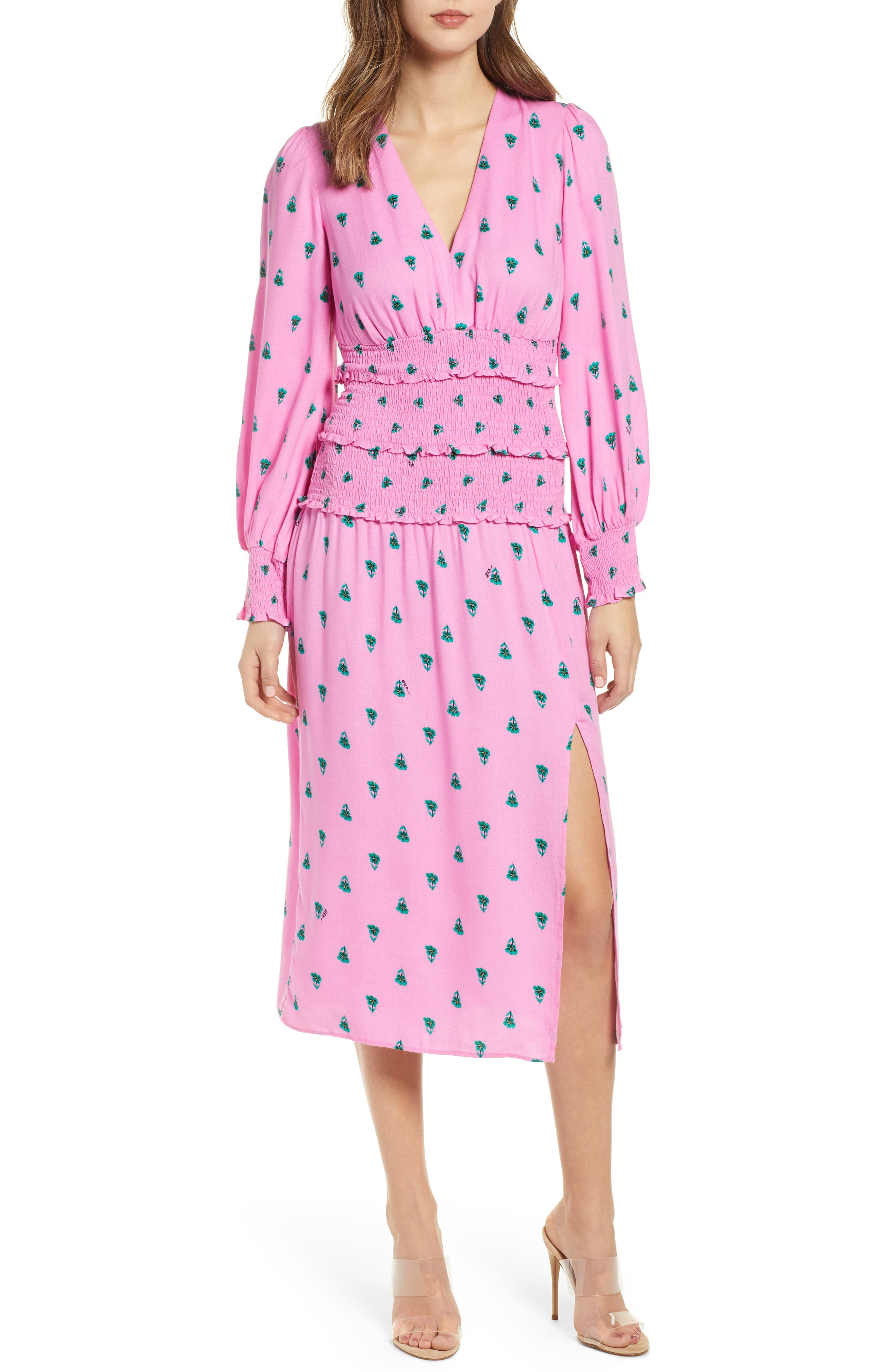 Hazel Print Smocked Crepe Dress | Nordstrom