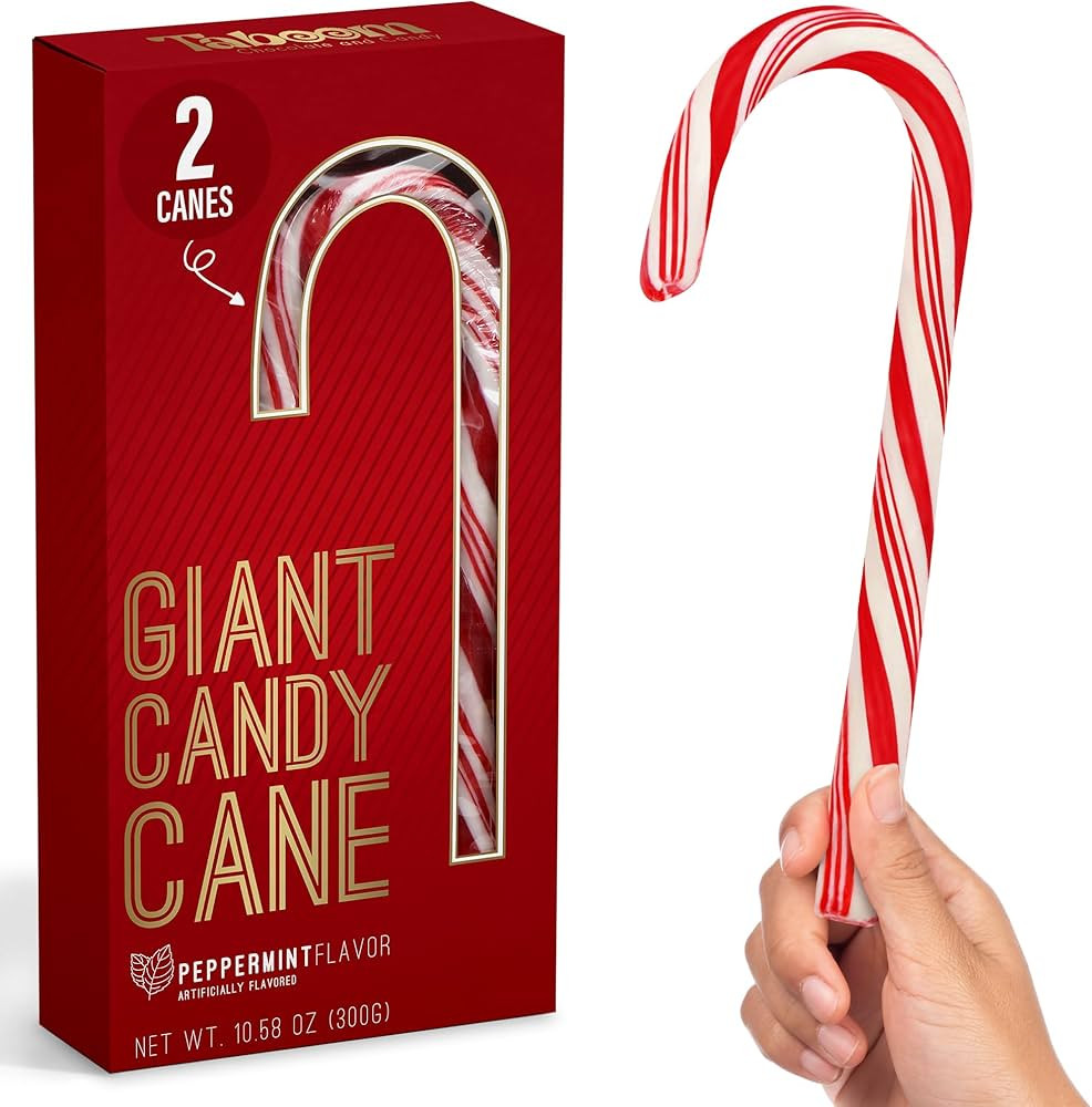 Giant Candy Cane Sticks 2 Pack Gift box - 10 Inch Individually Wrapped Christmas Candy Peppermint... | Amazon (US)