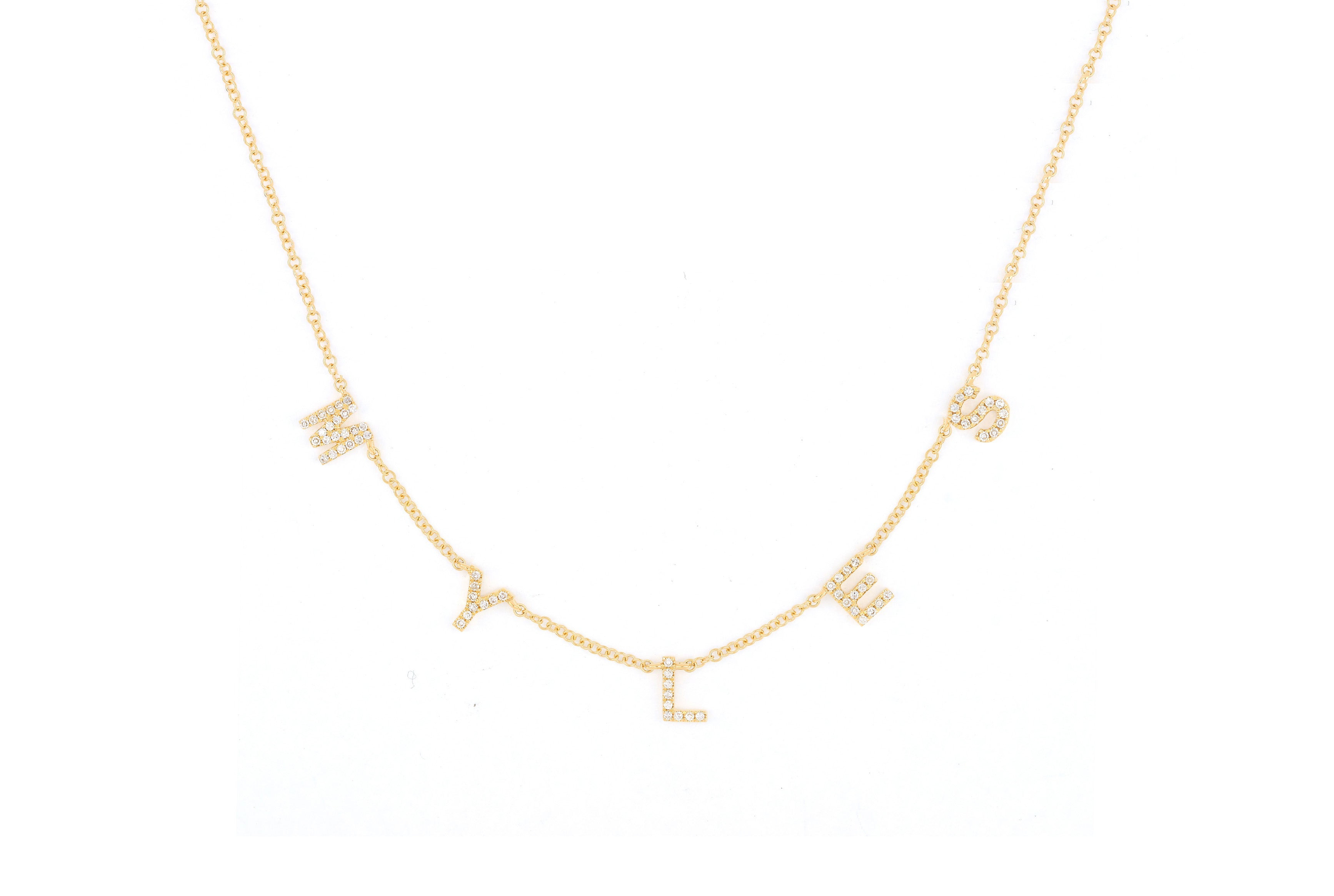 Diamond Multi Initial Necklace | EF Collection
