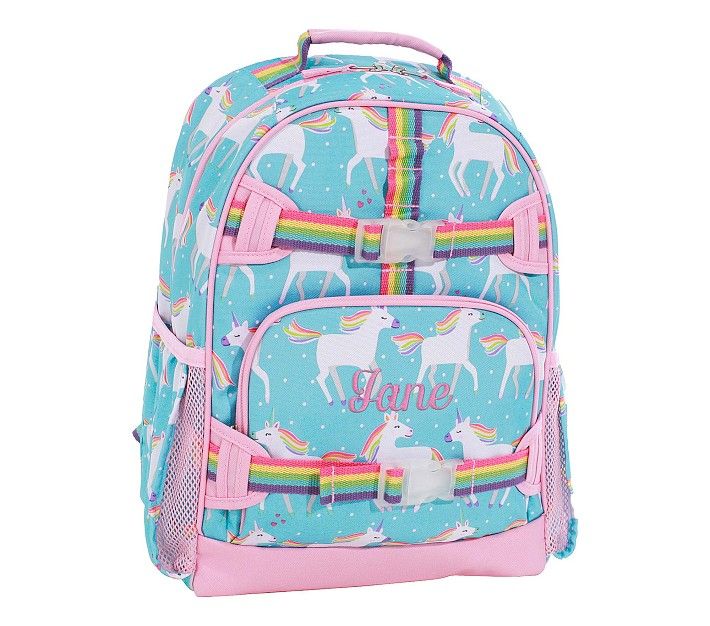 Mackenzie Aqua Unicorn Parade Backpacks | Pottery Barn Kids