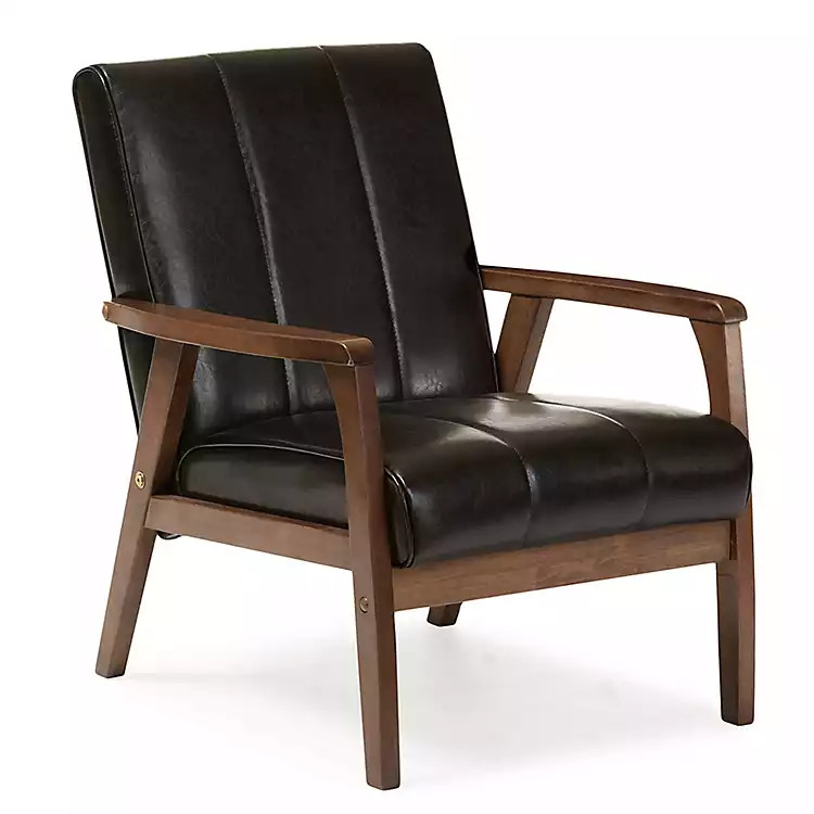 Black Faux Leather Kegan Accent Chair | Kirkland's Home