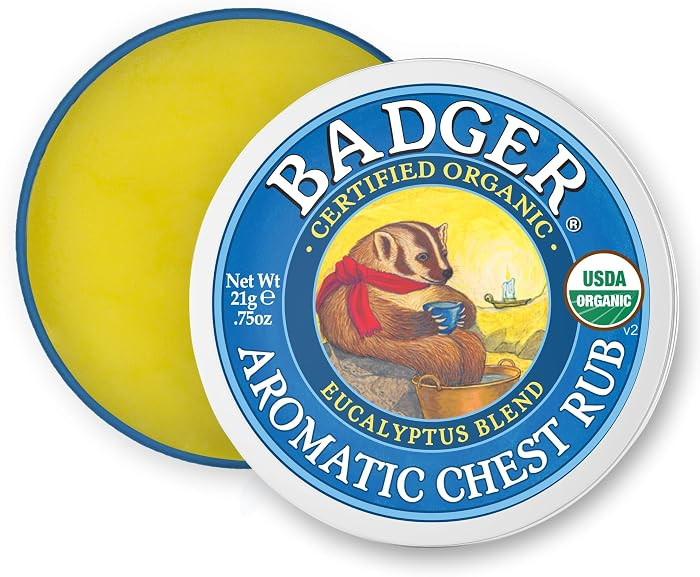 Badger Organic Aromatic Chest Rub, Eucalyptus & Lavender, .75 oz | Amazon (US)