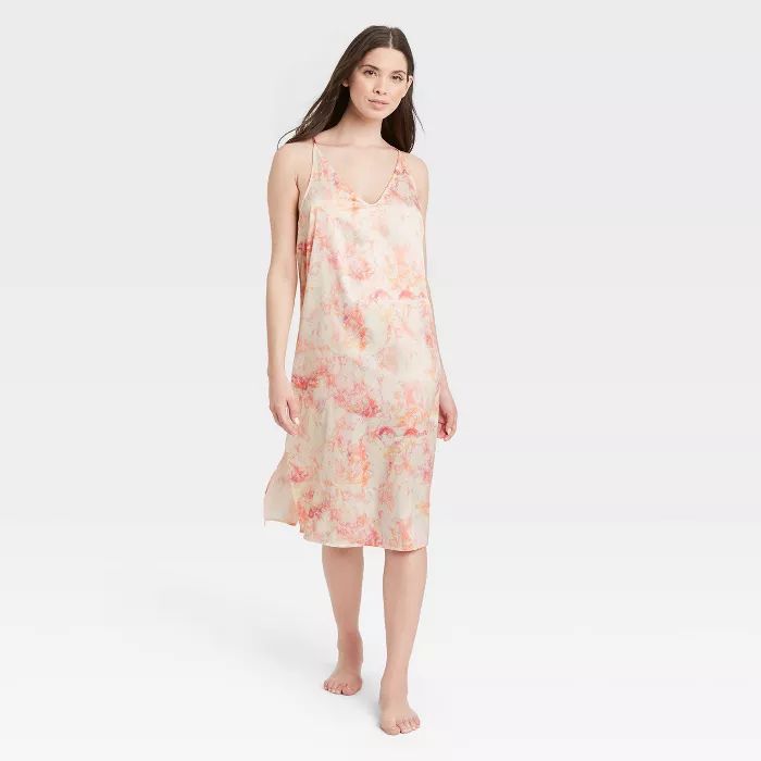 Women's Tie-Dye Satin Nightgown - Stars Above™ Pink | Target