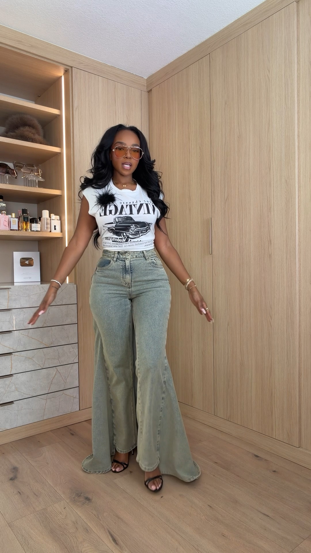 Scroll to shop! ✨ Everything from this look is linked below. 👇🏽

WAIT… JEANS IN THE FRONT, SKIRT IN THE BACK?! 👖🤯 This denim is SUCH a statement piece. From the front you get the look of wide-leg jeans, then turn around and it transforms into a full denim maxi skirt. Paired with a graphic tee + heels for an easy look that lets the denim do all the talking.

jeans skirt hybrid, denim skirt jeans, jeans in front skirt in back, hybrid denim pants, statement denim, unique denim for women, wide leg jeans outfit, denim maxi skirt outfit, trendy denim 2026, fashion forward denim, graphic tee and denim outfit, cool girl outfit, fall denim trends, statement jeans outfit, kirasfashionfinds

Wearing: Size Small/4 | 5’4” | 140 lbs | 34D-27-40

Download the FREE LTK app & follow @kirasfashionfinds to shop all my daily finds.

#LTKPetite #LTKStyleTip #LTKSeasonal