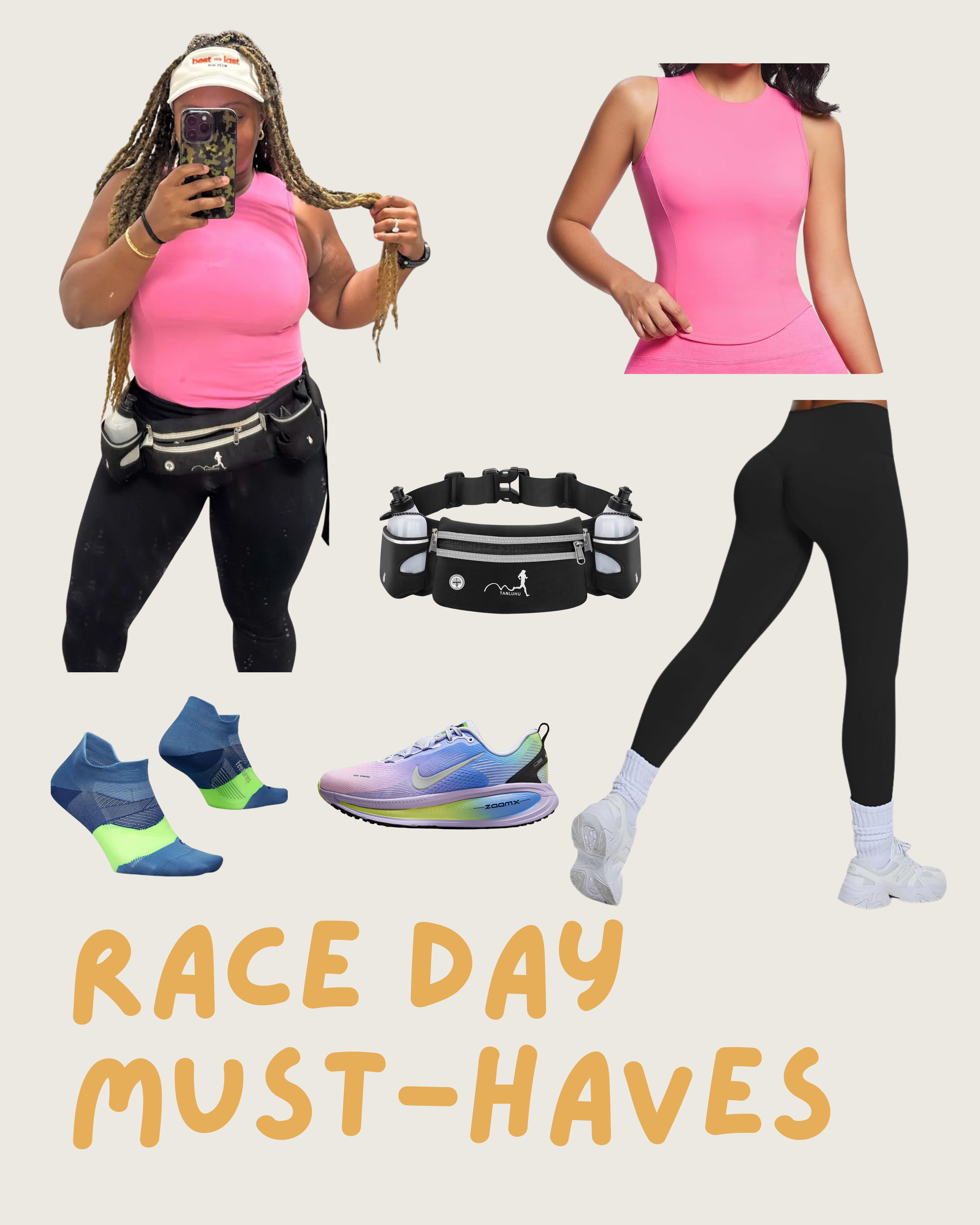 Race day must-haves!
My go-to gear for comfort + performance, all linked here! 

 #LTKActive #LTKMidsize #LTKFindsUnder50
