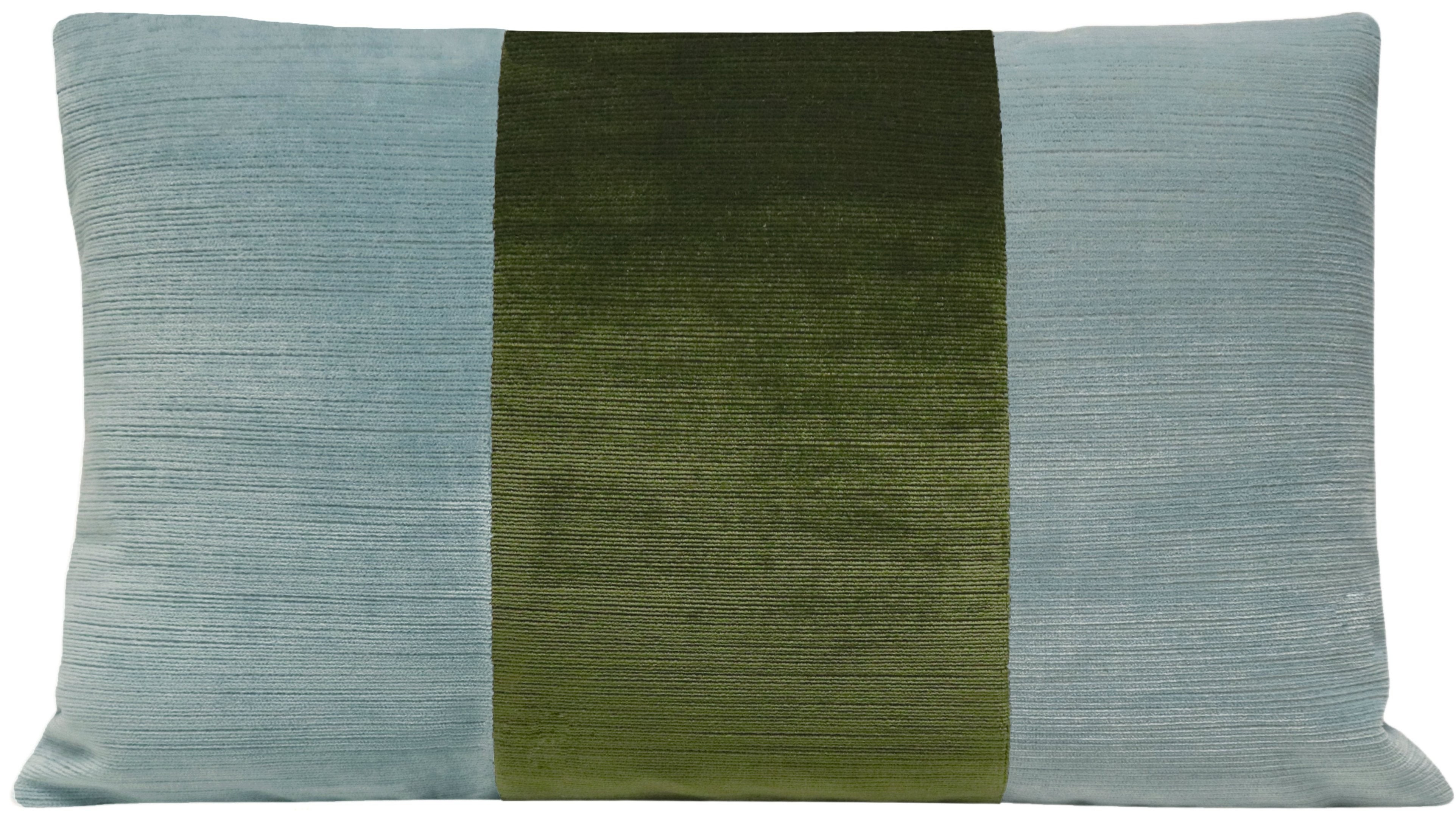 The Little Lumbar :: Strie Velvet // Cerulean Blue + Olive | LITTLE DESIGN COMPANY