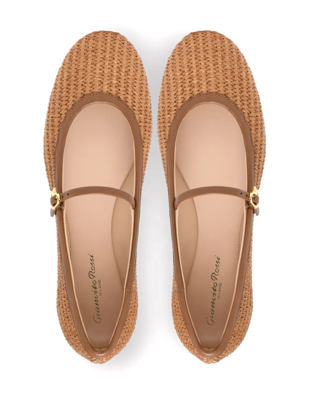 Gianvito Rossi Carla Raffia Ballet Pumps - Farfetch | Farfetch Global