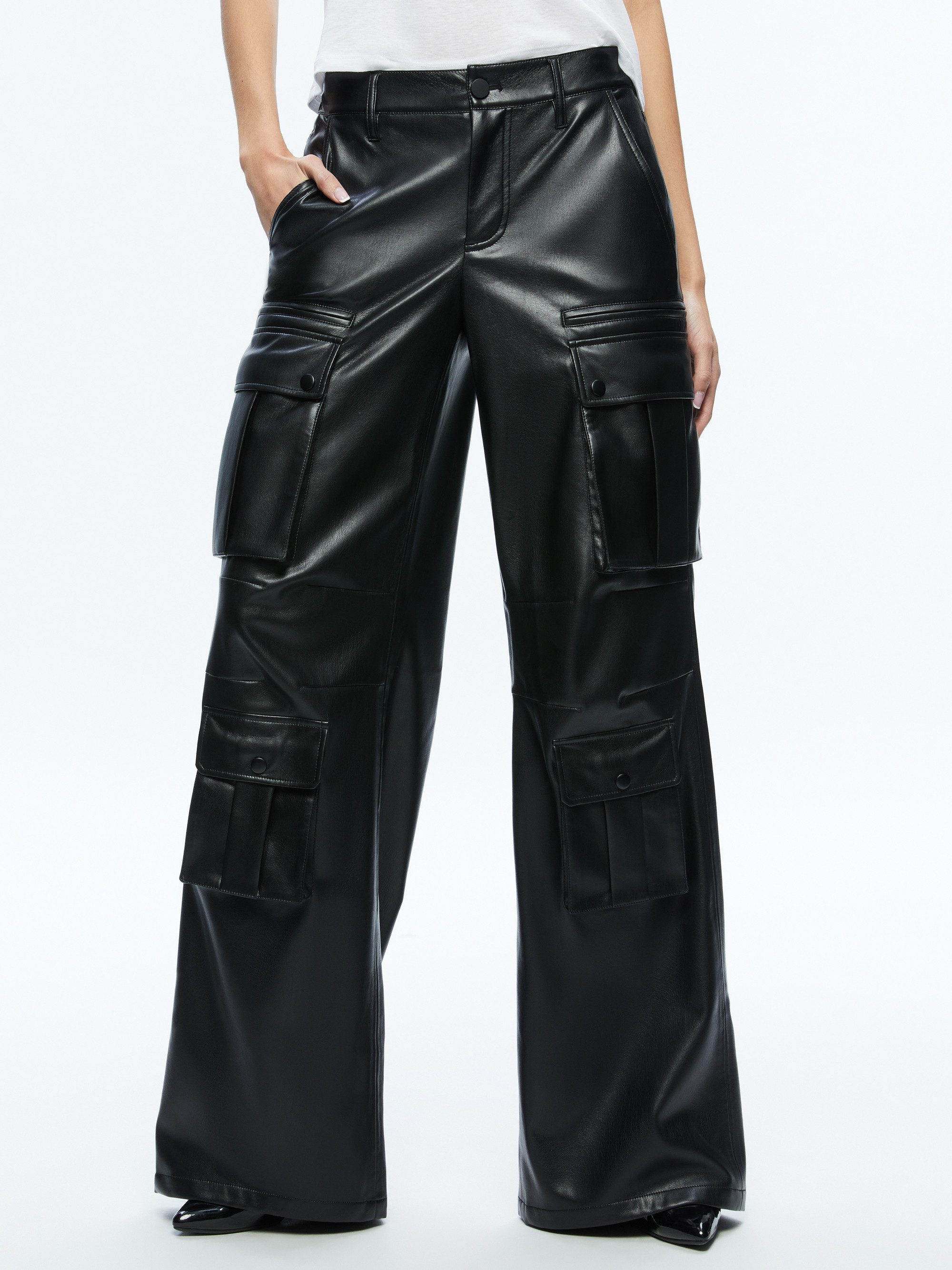JOETTE VEGAN LEATHER CARGO PANT | Alice + Olivia