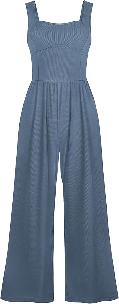 Cestyle Women's Dressy Jumpsuits With Pockets Casual Sleevesless Wide Leg Romper One Piece Travel... | Amazon (US)