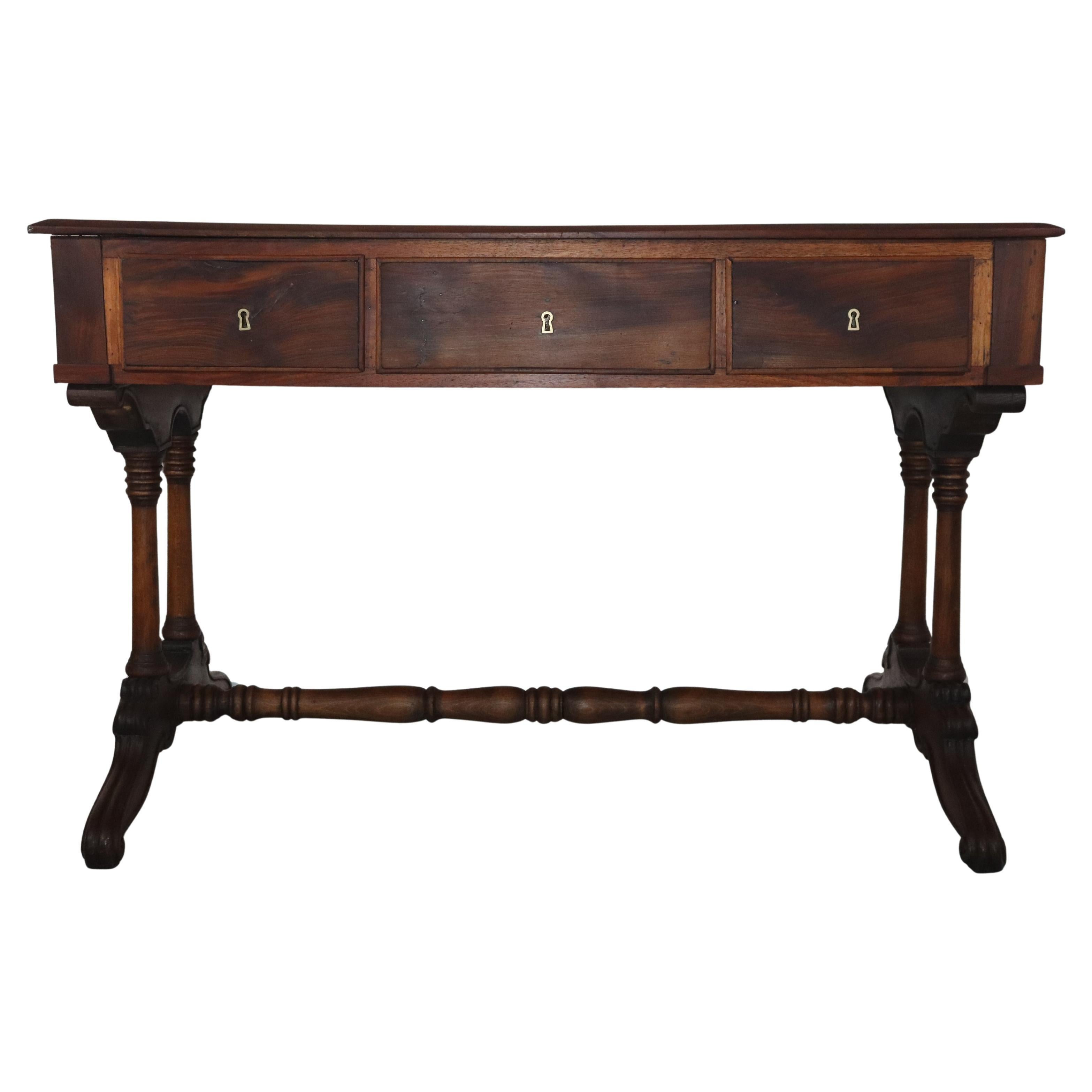 19th century italian solid walnut Louis Philippe desk | 1stDibs