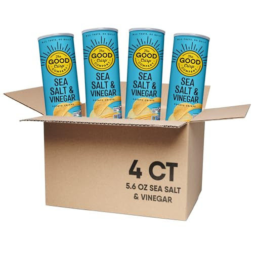 The Good Crisp Company Salt & Vinegar Potato Chips, 5.6 oz Cans, Pack of 4 | Amazon (US)