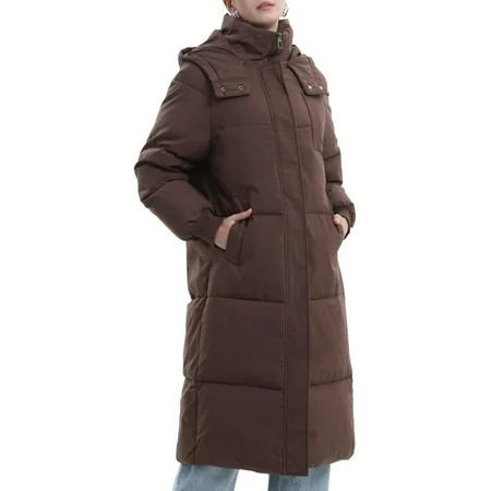 PUFFIT Long Puffer Jacket for Women Soft Winter Coat Hooded with Deep Pockets Water Repellent Ladies Warm Winter Jacket | Walmart (US)