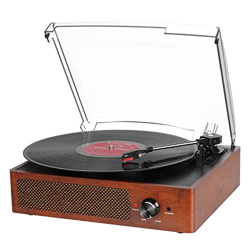 Record Player Bluetooth Turntable for Vinyl with Speakers & USB Player,Vinyl to USB,3 Speed Belt Driven LP Vintage Phonograph for Home Decoration | Amazon (US)