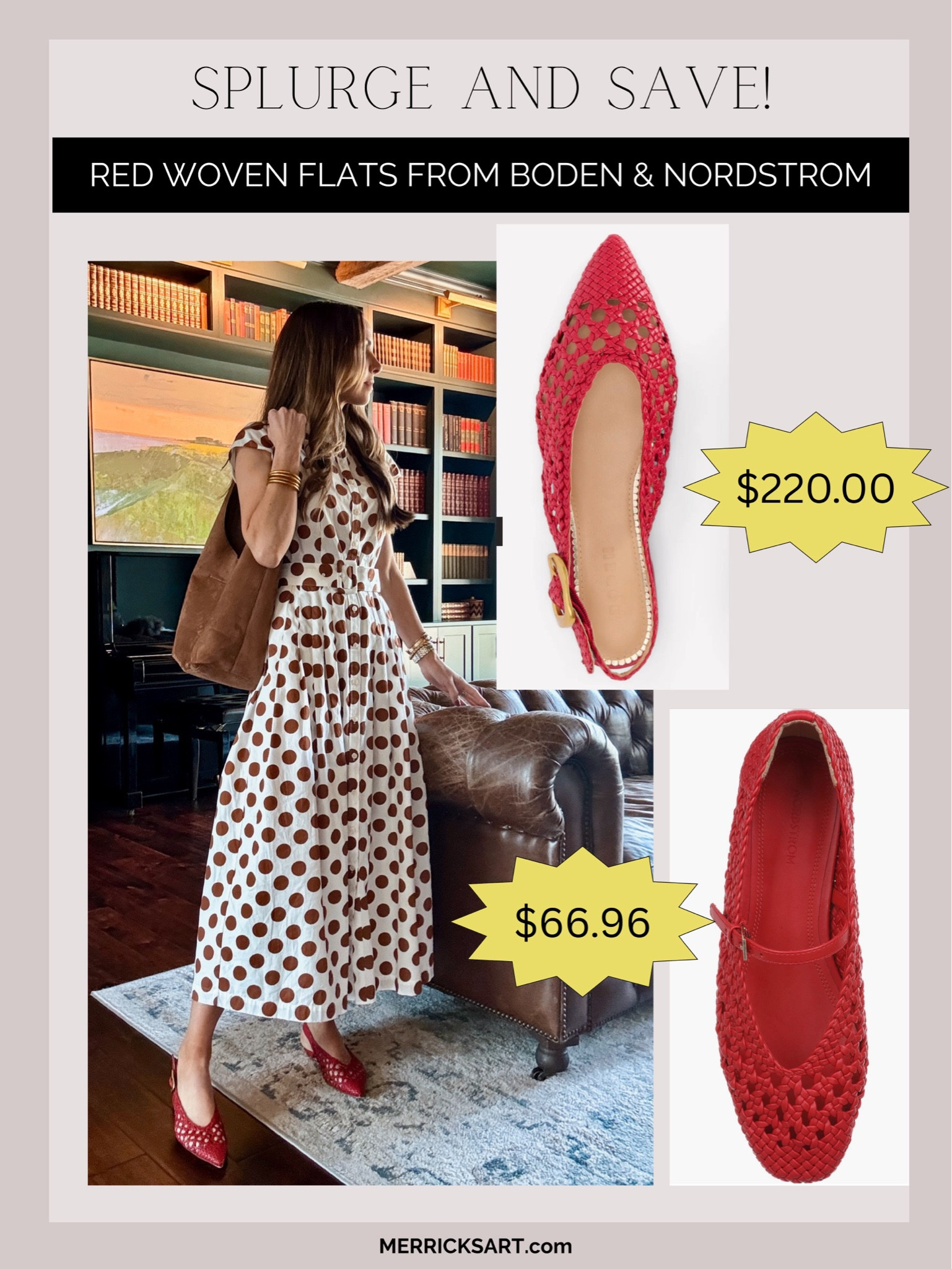 If youre looking for a red woven flat, here are 2 options. A splurge and a save option which are both FANTASTIC! The save option is on sale at Nordstrom right now through Saturday.

#LTKootd #LTKSaleAlert