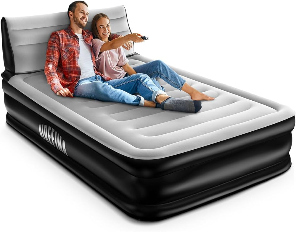 Airefina Air Mattress Full with Built in Pump and Headboard, Inflatable Bed with Quick-Inflation,... | Amazon (US)