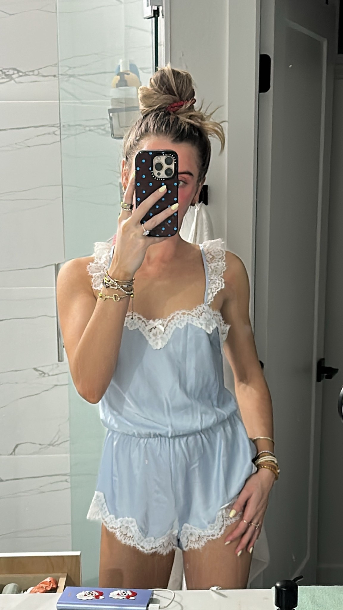 Hello Molly size XS romper nightgown. The Midnight Rendezvous Satin Pyjama Playsuit is made for romantic nights. Crafted from silky satin with a delicate lace trim, and a sweet bow, this slip-on playsuit hugs just right for effortless flirty charm. Perfect for feeling cute and totally irresistible

#LTKSaleAlert #LTKmorningroutine #LTKootd