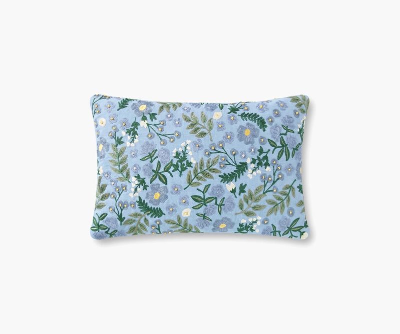 Wildwood Garden Embroidered Lumbar Pillow | Rifle Paper Co.