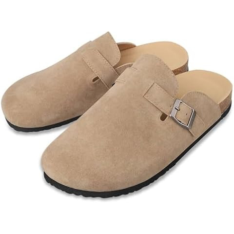 Boston Suede Clogs for Women Men Dupes Unisex Arizona Delano Slip-on Potato Shoes Footbed Cork Cl... | Amazon (US)