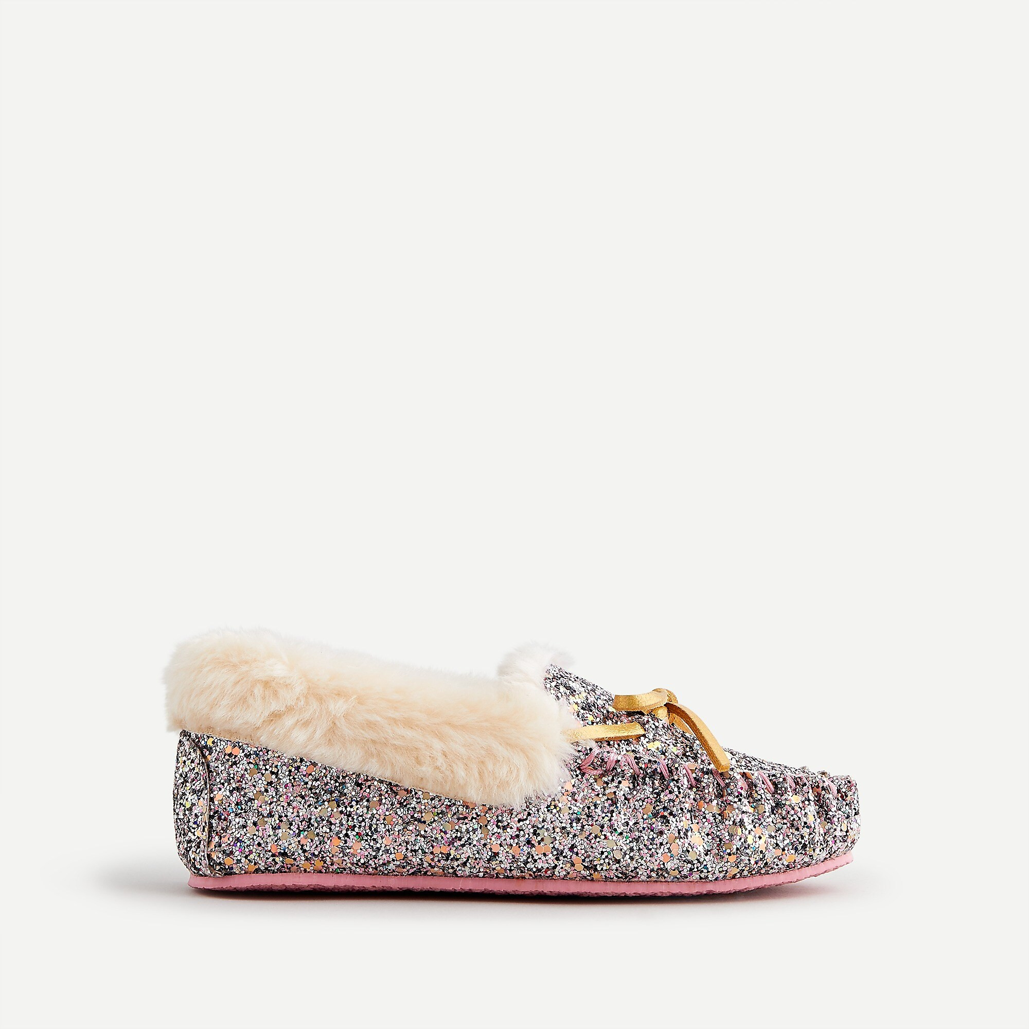 Girls' lodge moccasins in rainbow glitter | J. Crew US