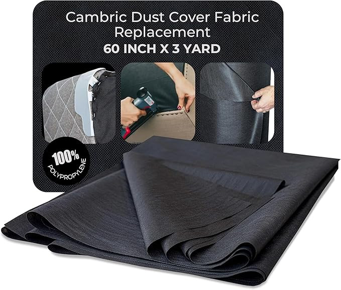 House2Home 60 Inch x 3 Yard Upholstery Black Cambric Dust Cover Fabric Replacement for Sofas, Cha... | Amazon (US)