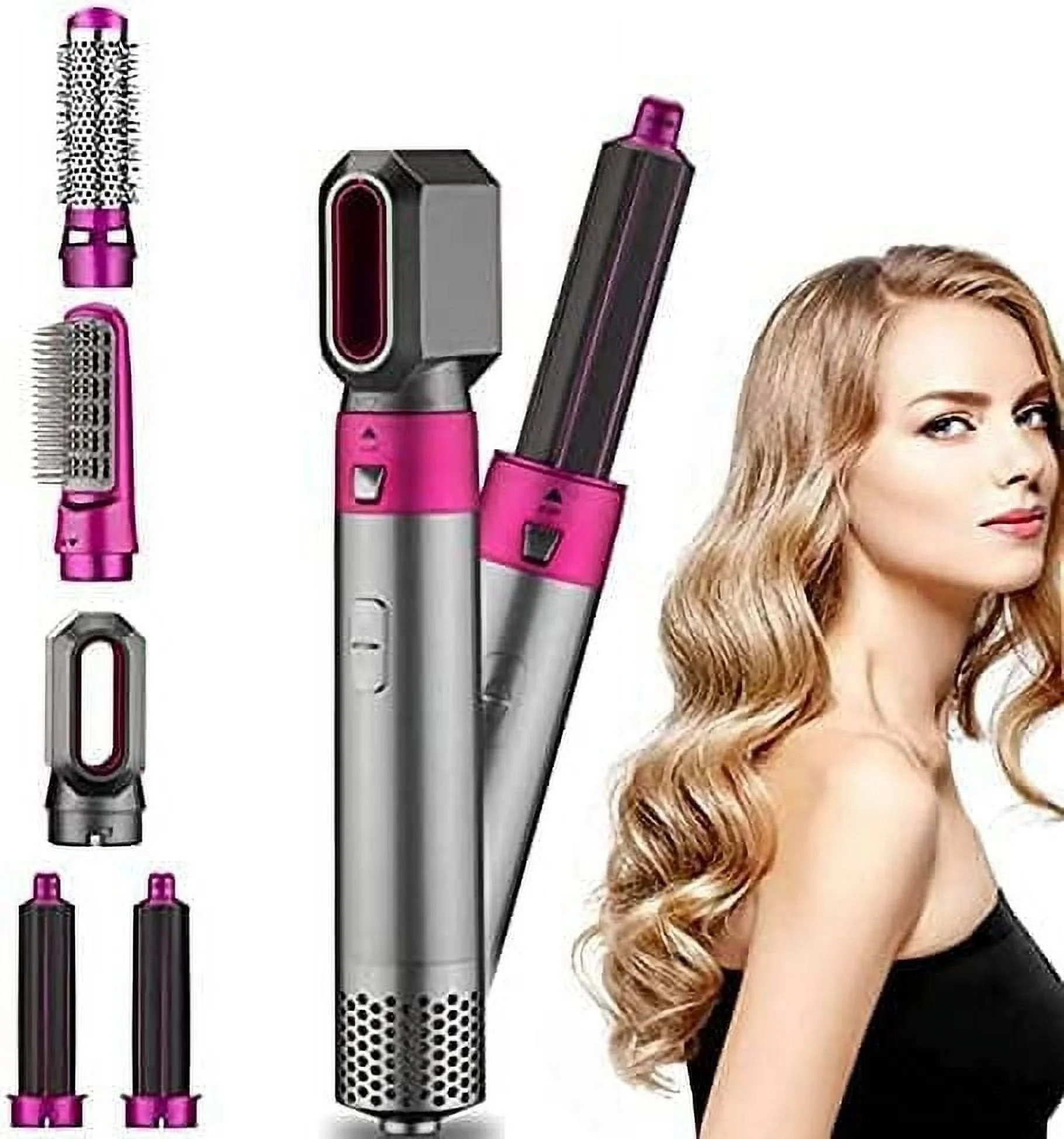 5-in-1 Electric Hair Dryer Brush - Negative Ionic Hair Styler with Detachable Brush Heads - Blow ... | Walmart (US)