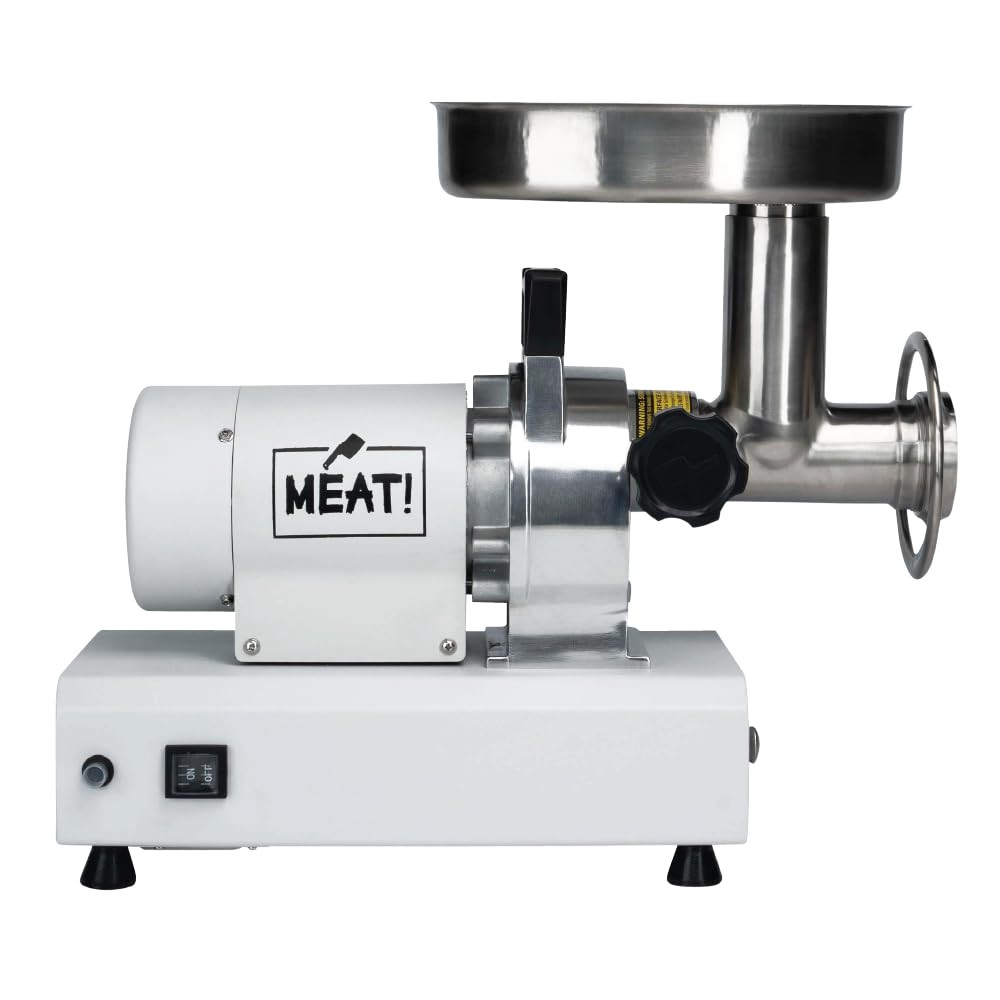 MEAT! .5 HP Dual Meat Grinder with 3 Stuffing Tubes, 2 Stainless Steel Grinding Plates, and a Sta... | Amazon (US)