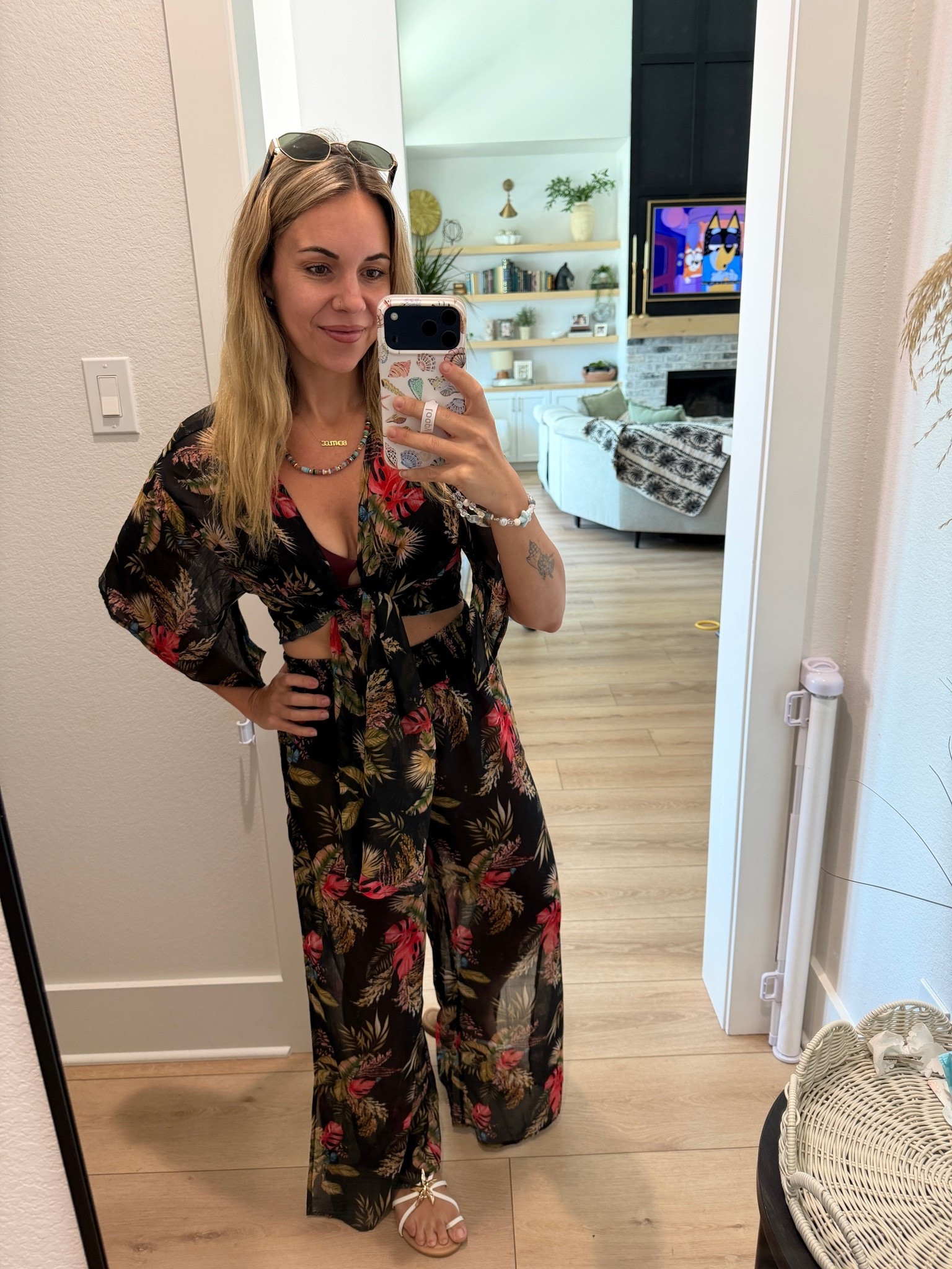 Wearing my true size small in both of these!  
Walmart has the cutest swimsuit cover ups right now!

#LTKootd