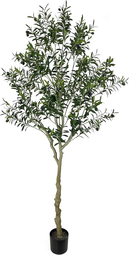 VIGGDA Artificial Tree Faux Olive Tree 7ft(82in,2198leaves) Tall Fake Olive Plant in Pot Fake Sil... | Amazon (US)