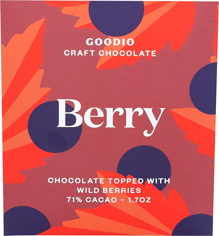 Goodio Chocolate, Bar Chocolate Berry Nordic, 1.7 Ounce | Amazon (US)