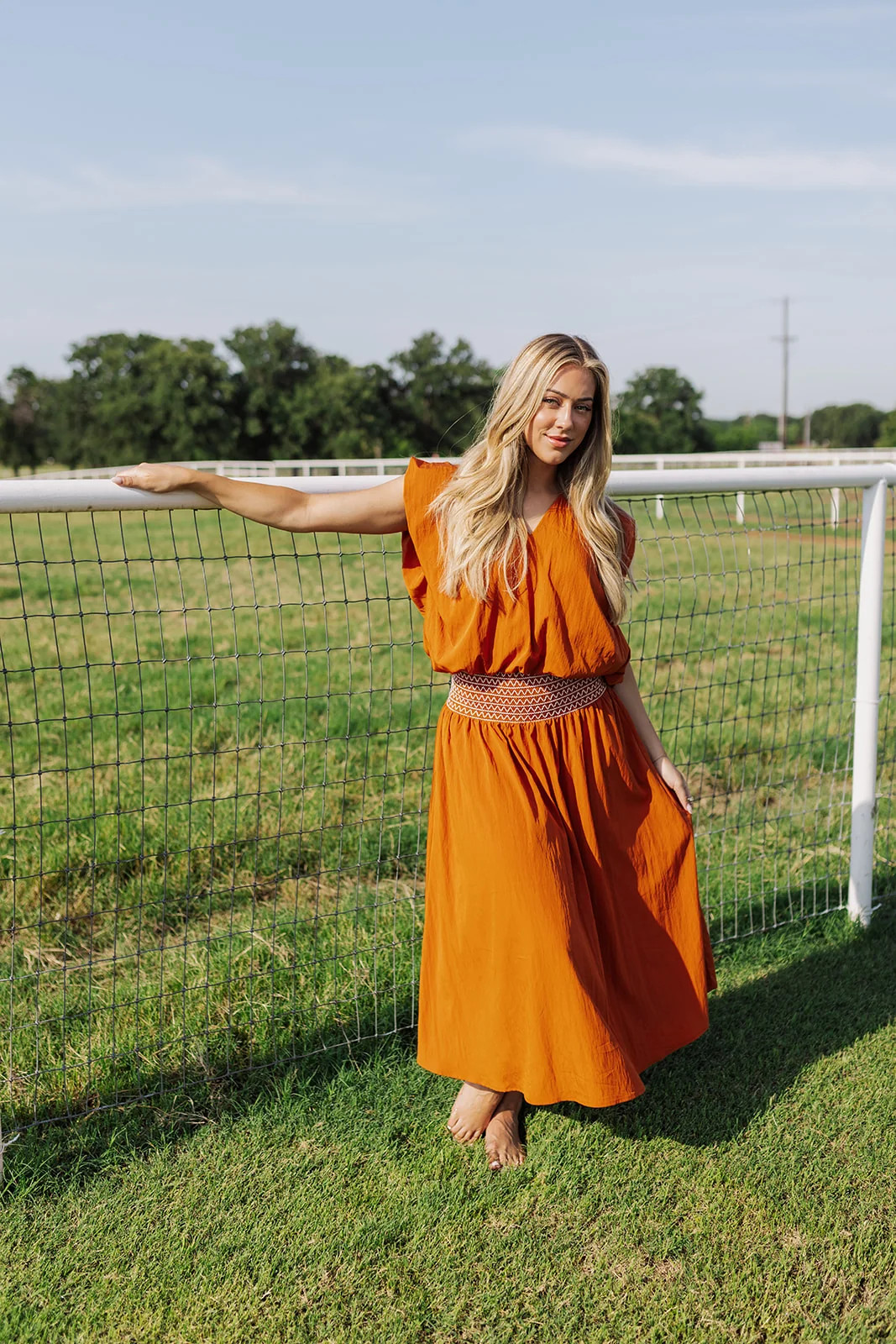 The Layne Midi Skirt - Burnt Orange | J.Marie