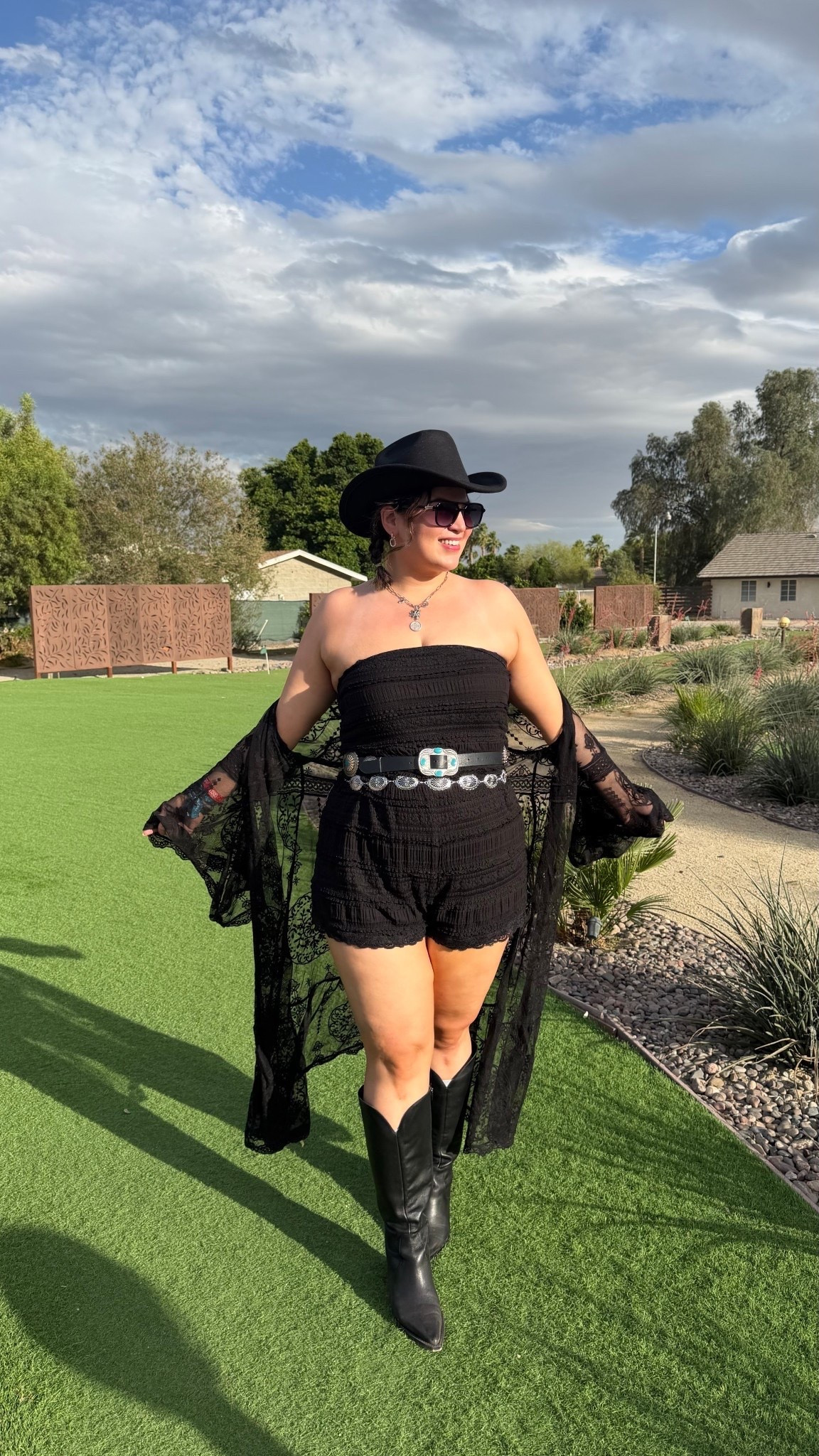 What I wore to stagecoach would also be so cute for a country concert this summer 🤠

Romper - size 0
Kimono - size 0
Boots - size 10 wide calf

#LTKMidsize #LTKootd #LTKTall