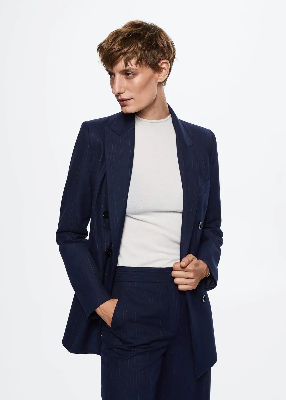 Pinstripe suit blazer | MANGO (US)