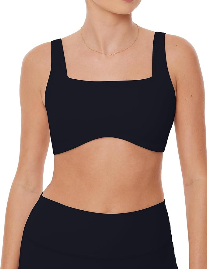 PAVOI ACTIVE Curved Hem Bra | Medium Support | Mid Coverage for A-D/DD Cups Removable Pads Non Ad... | Amazon (US)