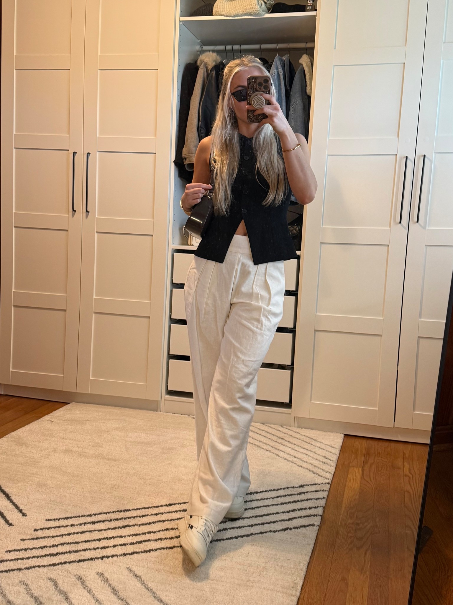 OOTD, spring outfit, summer outfit, girls day, vest outfit, brunch outfit, linen pants, sneakers 

#LTKdayinmylife