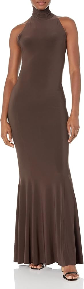 Norma Kamali Women's Halter Turtle Fishtail Gown | Amazon (US)