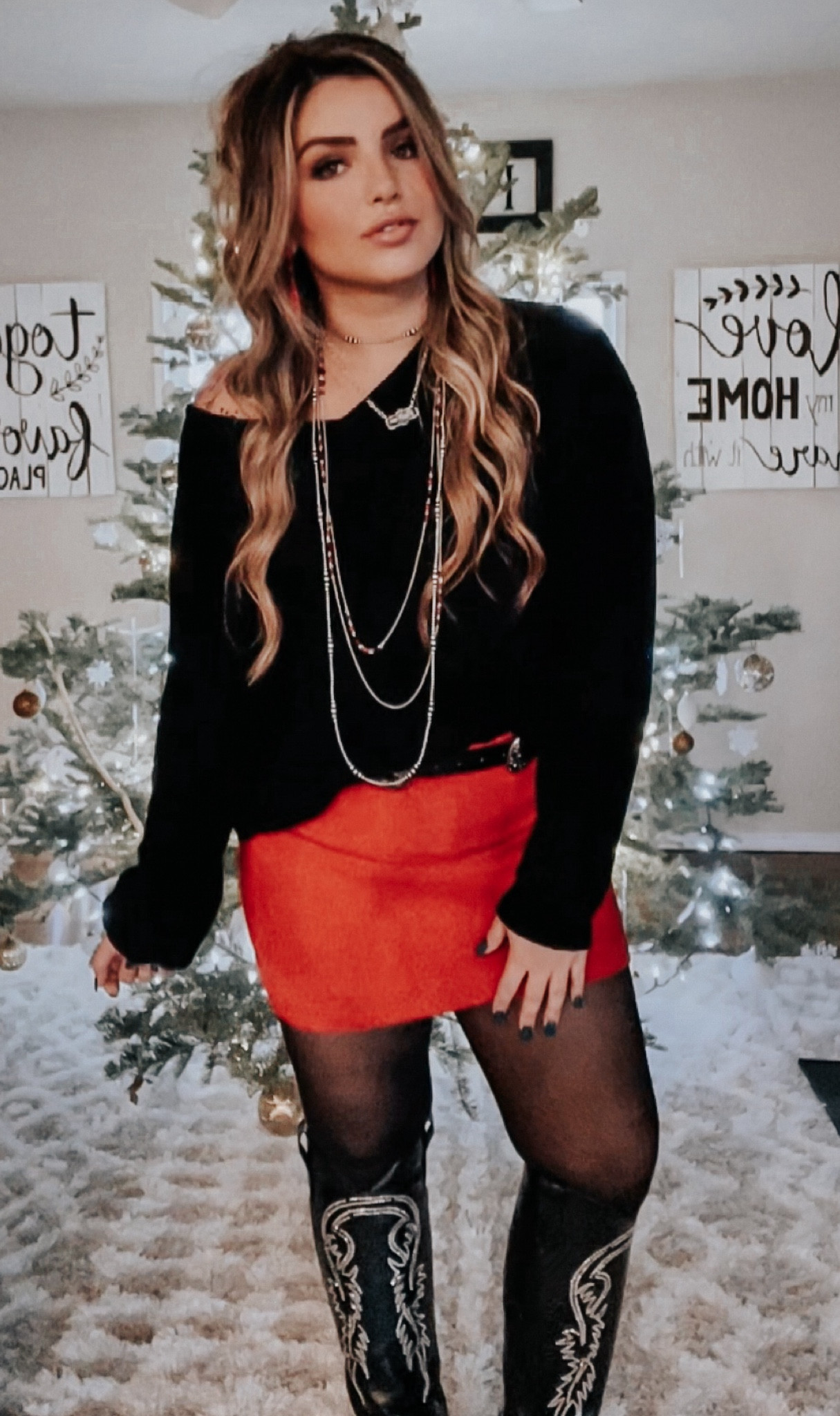 Holiday Outfit | My Christmas Outfit this year! ✨

This Halara skirt is a necessity in every color because it has built in shapewear shorts!! No more worrying about bending over in public. 

Sheertex tights are also a necessity due to the fact that they are RIP PROOF. You heard me. You can take a pair of scissors to these babies! 

I added a lot of affordable Amazon items as well. 

These boots are actually a DIY I did during the summer but I linked the items I used to get the job done and the plain pair of boots I transformed if you aren’t into bling ✨

#LTKstyletip #LTKHoliday #LTKSeasonal