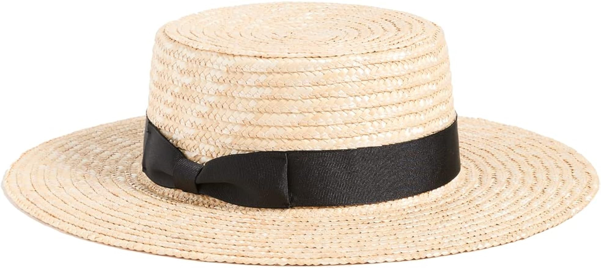 Lack of Color Women's Spencer Boater Hat, Natural/Black, L | Amazon (US)