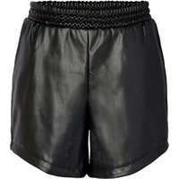 Noisy May Black Leather-Look High Waist Shorts New Look | New Look (UK)
