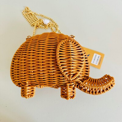 TOMMY BAHAMA RATTAN WICKER ELEPHANT CROSSBODY VACATION SUMMER BAG | eBay US