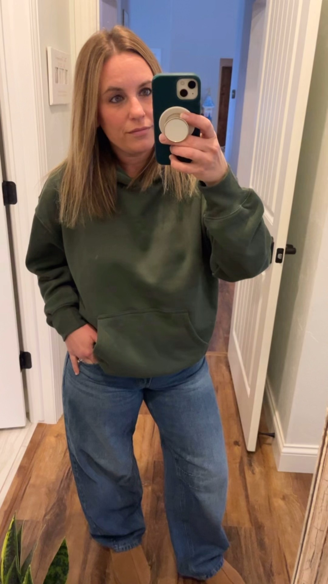 Obsessed with this Wild Fable fit — the green oversized hoodie + barrel jeans are both only $18 for Black Friday. Cozy, soft, and such a steal. Add your Tasman UGGs and you’re set. 🤍

I sized down one to a small for the sweatshirt and wearing my regular size 8 for the jeans .



#LTKmomlife #LTKOver40 #LTKootd