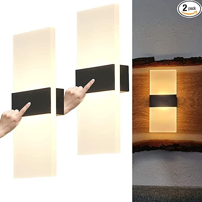 Modern LED Wall Sconce Touch Switch Rechargeable 2000mah Battery Operated Wall Lights Magnetic Mo... | Amazon (US)