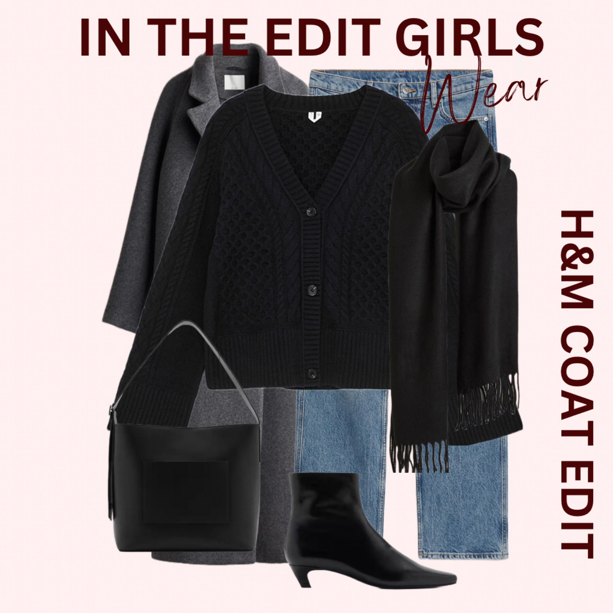 H&M coat edit 

Grey coat 
Black cardigan 
Mango boots 
Straight leg jeans 
Black scarf 

#LTKautumn #LTKstyletip #LTKeurope