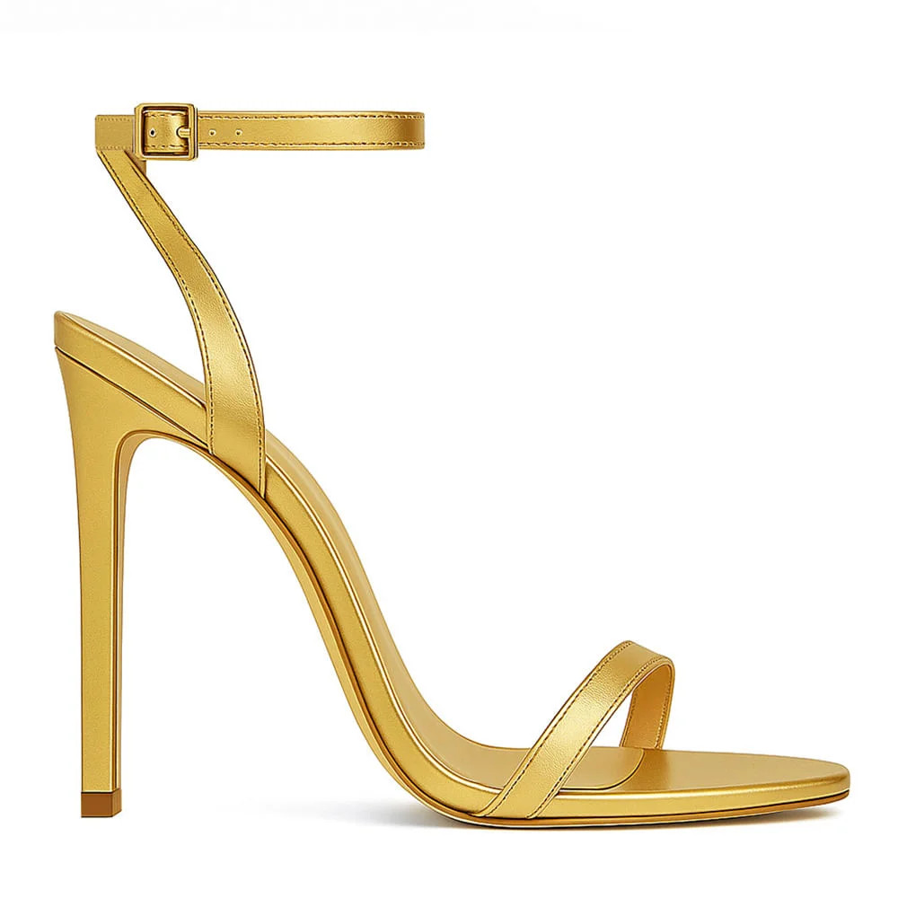 Sandália Royalz Metalizada Liz Salto Alto Fino Dourada Dourado | Renner (BR)