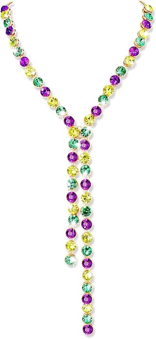 HEIDKRUEGER Independent Day Necklace Red White Blue Crystal Necklace Long Y Necklace for Women Gi... | Amazon (US)