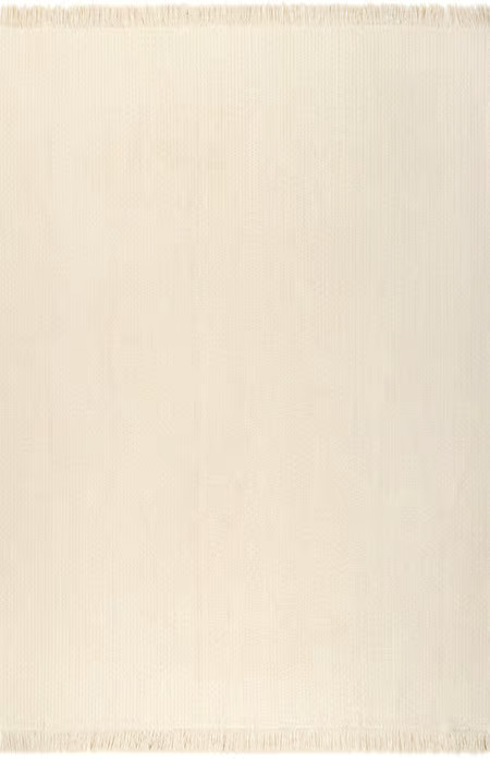 Cream Braided Wool 7' 6" x 9' 6" Area Rug | Rugs USA