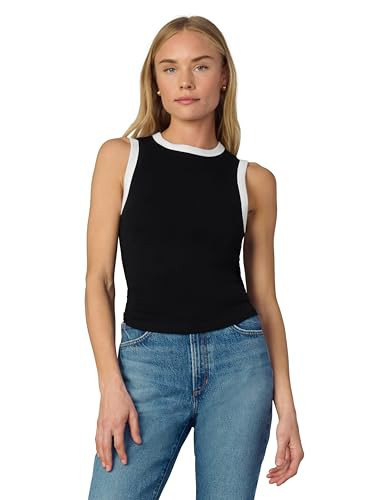 Joe's Jeans Women's The High Neck Tank, Black, Large | Amazon (US)