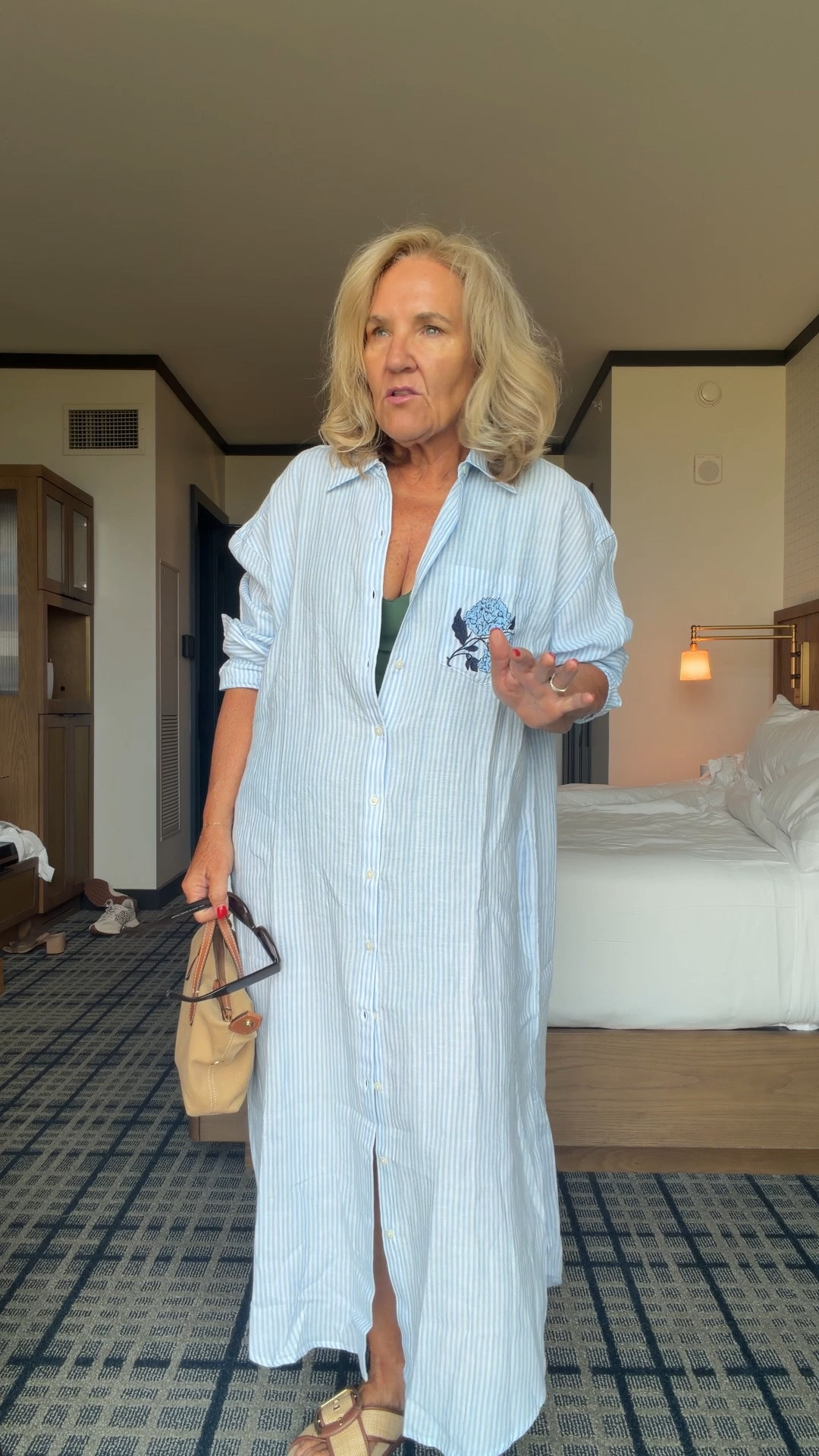 Beautiful embroidered linen cover-up. Get your regular size I got a large, but really the medium would be fine.
Do you have a fall beach trip a winter getaway? This will be perfect. It’s casual enough to wear in your backyard pool but elevated enough to wear on a cruise or a resort.

My suit is by Summer salt, I cannot link here on LTK. Please check my Instagram for the link.

#LTKOver40 #LTKSwim #LTKCon