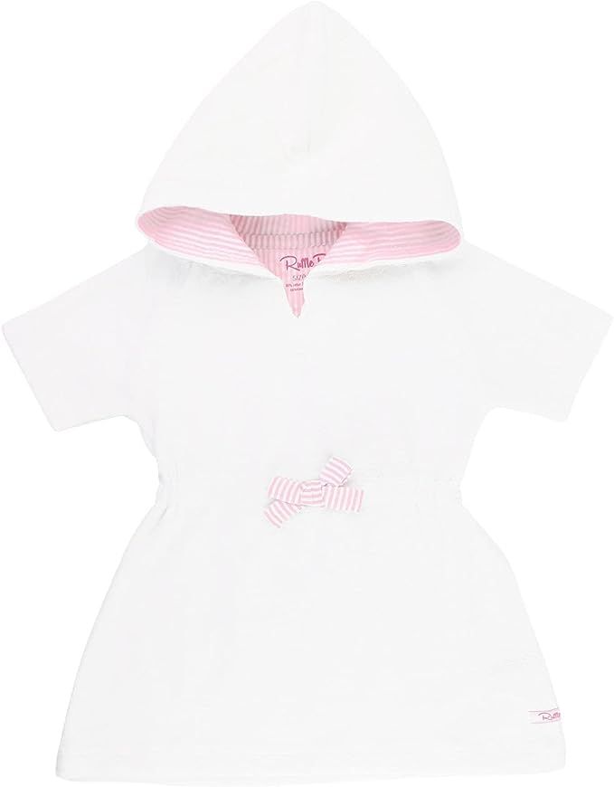RuffleButts® Baby/Toddler Girls Terry Cloth Hoodie Swim Beach Cover Up Dress | Amazon (US)