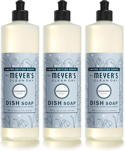 MRS. MEYER'S Clean Day Liquid Dish Soap, Biodegradable Formula, Limited Edition Snowdrop, 16 Fl. ... | Amazon (US)